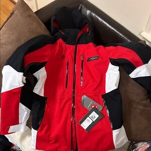Red and Black Hooded Jacket